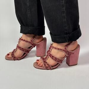 Rachel comey pink pompom sandals